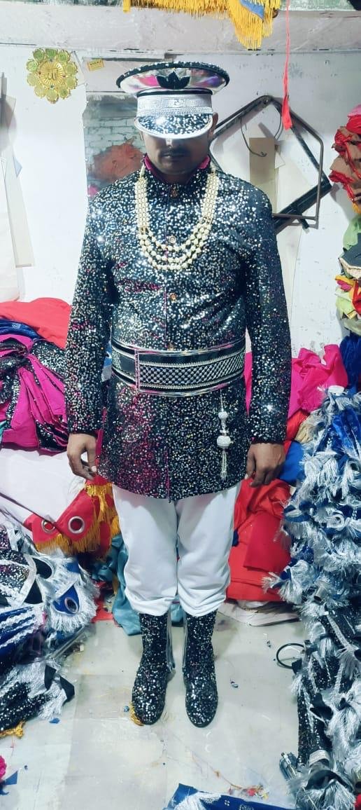 Band member in traditional dress